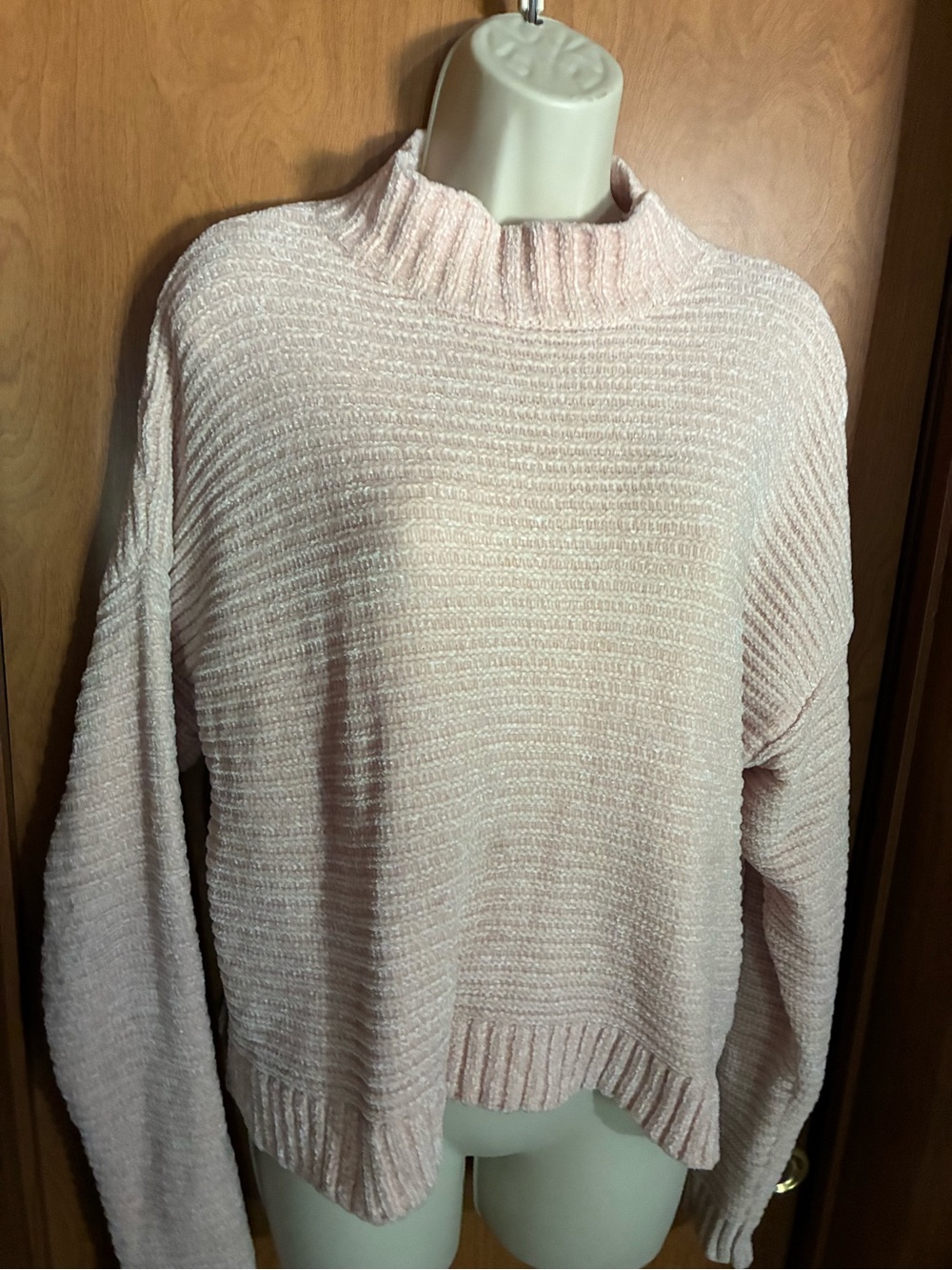 Women’s Soft Knit Mock Neck Sweater - Light Pink